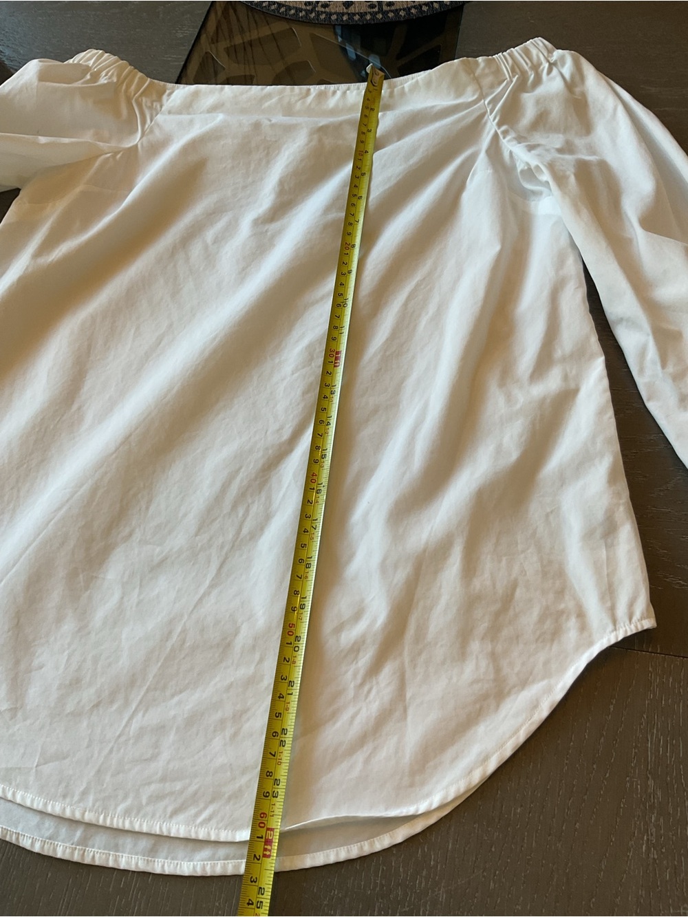 Aritzia Babaton White Blouse with Off-Shoulder blouse with balloon sleeves. - Picture 9 of 12